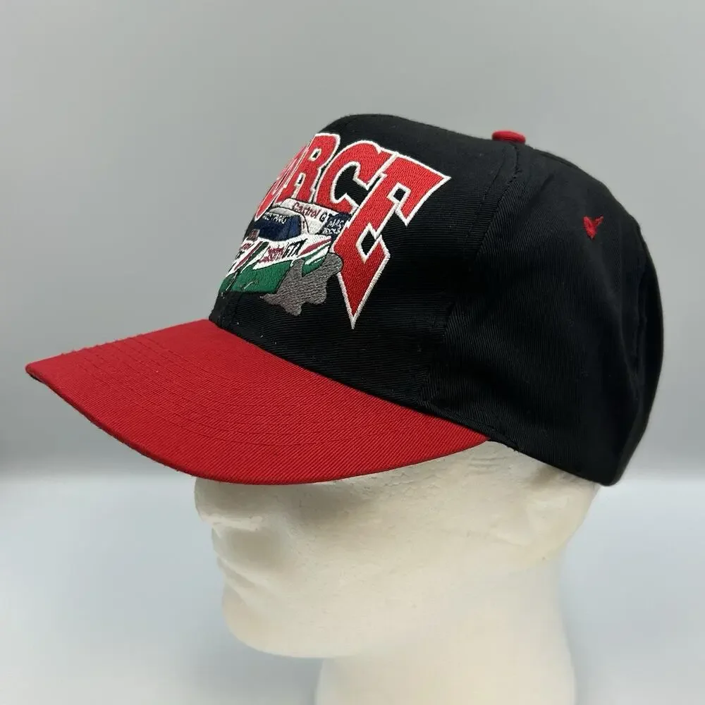 Vintage John Force Embroidered Castrol Racing SnapBack Truckers Cap Hat Logo 7